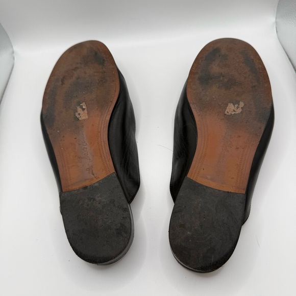 Sam Edelman Black Leather Mule Loafers Gold Bar Detail Size 9M - Picture 6 of 6
